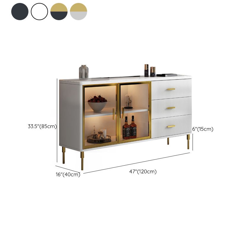 3-drawer Sideboard Cabinet with Drawers Glam Buffet Sideboard Clearhalo 'buffet_sideboard' 'Buffets & Sideboards' 'furn' 'furn_buffet_sideboard' 'Furniture' 'Kitchen & Dining Furniture' 1200x1200_db7b8ebd-6f78-4197-ad40-802a131e08c6