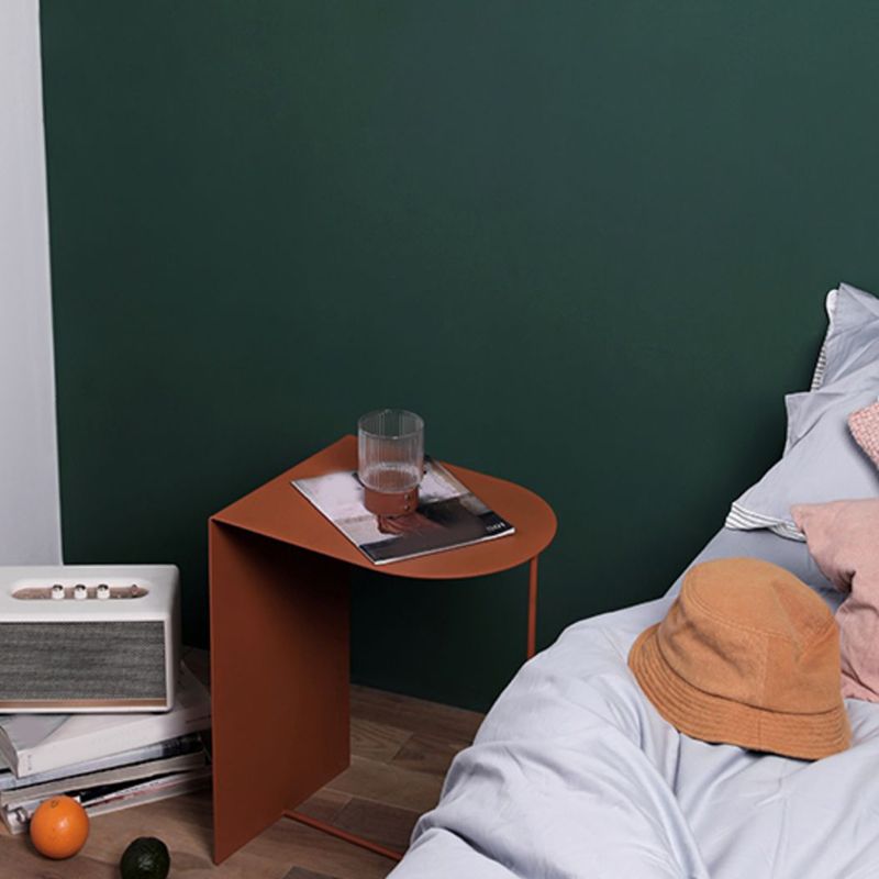 Mid-Century Geometric End Slide Table 19.7" Tall Metal End Table