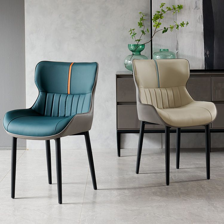 Minimalist Style Leather Dining Arm Chairs Wingback Parsons Chair for Home Clearhalo ' kitchen&dining_furn' 'Dining Chairs' 'Dining Tables & Seating' 'dining_chair' 'furn' 'furn_dining_chair' 'Furniture' 'furniture_dining_chair' 'Kitchen & Dining Furniture' 'kitchen' 1200x1200_db7c6bef-83c8-432d-8624-0917615adefe