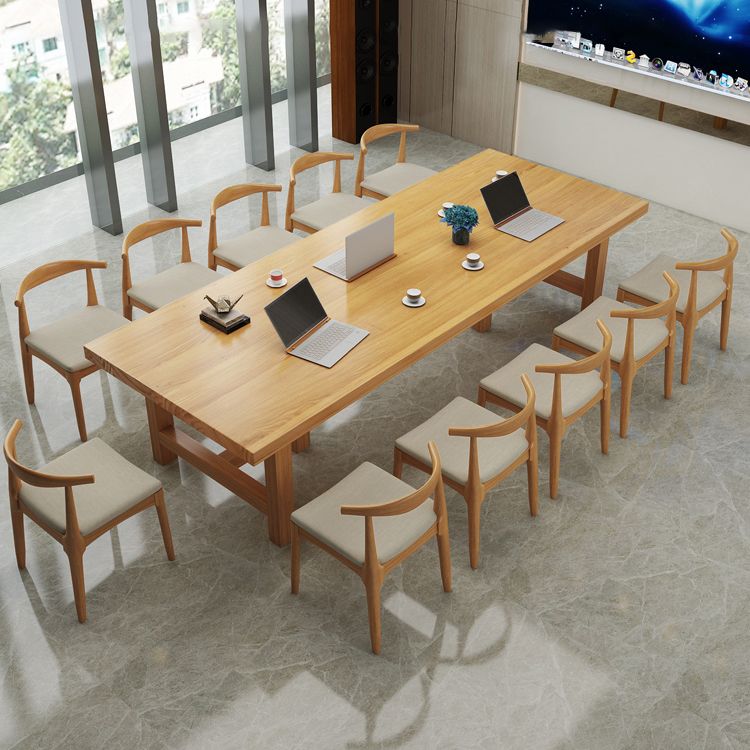 Rectangle Industrial Dining Room Table Pine Solid Wood Table with Double Pedestal Clearhalo ' dining_table' 'Dining Tables & Seating' 'Dining Tables' 'furn' 'furn_dining_table' 'Furniture' 'furniture_dining_table' 'Kitchen & Dining Furniture' 'kitchen&dining_furn' 'kitchen' 'kitchen_dining_table' 1200x1200_db7c9823-ffe6-48f9-913d-8efaa9e89fb8