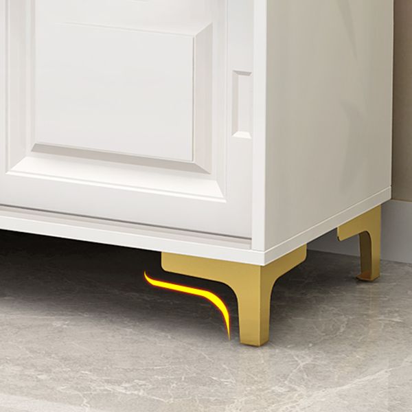 Modern Style Stone Sideboard Dining Room 31.5"H Buffet Server in White Clearhalo 'buffet_sideboard' 'Buffets & Sideboards' 'furn' 'furn_buffet_sideboard' 'Furniture' 'Kitchen & Dining Furniture' 1200x1200_db7d6cb8-4d30-4a90-885e-7ab40904960b