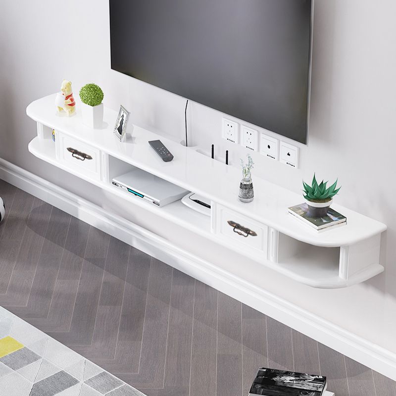 9.5" H Wall-mounted Wooden TV Stand Console Open Storage TV Stand with 2 Drawers Clearhalo 'furn' 'furn_tv_stands_entertainment_centers' 'Furniture' 'Living Room Furniture' 'TV Stands & Entertainment Centers' 'TV Stands & Media Storage Furniture' 'tv_stands_entertainment_centers' 1200x1200_db7f2f45-4045-4a80-bb46-5831f81834d9