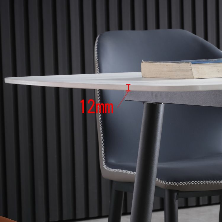 Contemporary Table Set with Sintered Stone Table and Upholstered Chairs Clearhalo 'Dining Room Sets' 'Dining Tables & Seating' 'dining_room_set' 'furn' 'furn_dining_room_set' 'Furniture' 'furniture_dining_room_set' 'Kitchen & Dining Furniture' 'kitchen&dining_furn' 'kitchen' 1200x1200_db7fc76a-c2c9-4621-9be3-1db03a42a66a