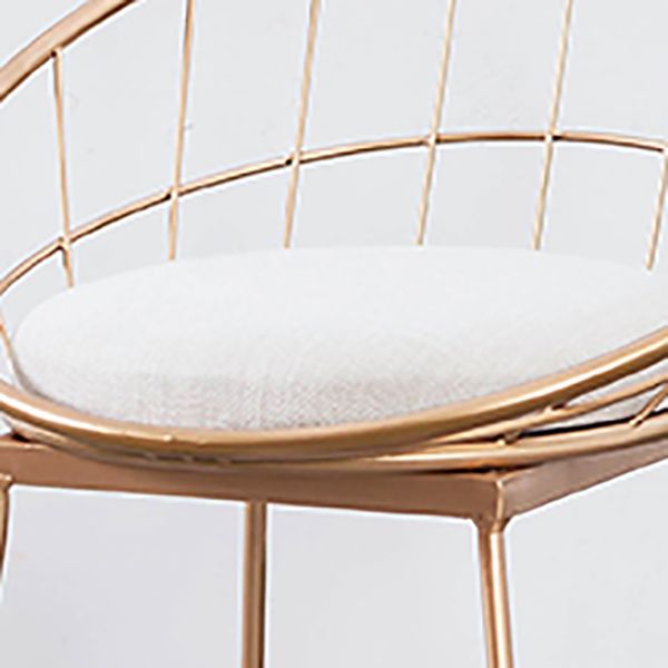 Glam Bucket Bar-stool Upholstered Footrest Low Back Shop Counter & Bar Stool