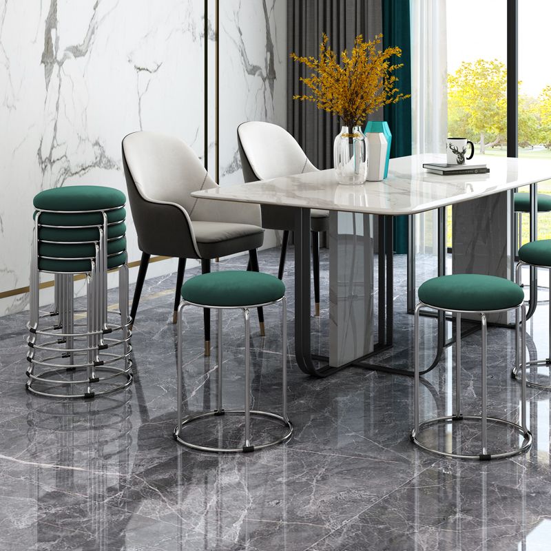 Contemporary Standard Ottoman Velvet Scratch Resistant Whole Colored Round Ottoman Clearhalo 'furn' 'furn_ottomans_poufs' 'Furniture' 'Living Room Furniture' 'Ottomans & Poufs' 'ottomans_poufs' 1200x1200_db80c2fb-54df-41a0-90b2-56cd2930d823