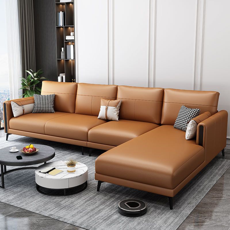 Living Room Sectionals 35" Faux leather Sectional Sofa,Contemporary