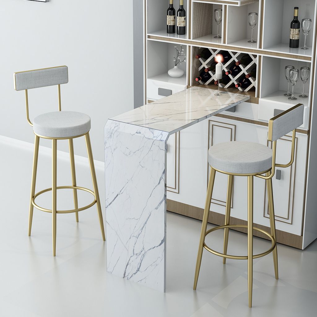 White Glam Style Table in Iron and Faux Marble Milk Tea Shop Bar Table Clearhalo 'Bar Furniture' 'Bar Tables' 'bar_tables' 'furn' 'furn_bar_tables' 'Furniture' 'furniture_bar_tables' 'Kitchen & Dining Furniture' 1200x1200_db81f435-c767-4751-b1a9-40b7b95e91df