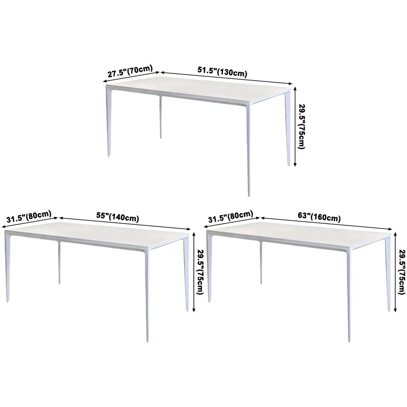 Rectangle Sintered Stone White Dining Table Simplicity 4 Legs Table for Dining Room Clearhalo ' dining_table' 'Dining Tables & Seating' 'Dining Tables' 'Furniture' 'furniture_dining_table' 'Kitchen & Dining Furniture' 'kitchen&dining_furn' 'kitchen' 'kitchen_dining_table' 1200x1200_db82103c-57a7-4392-908d-b2db6d826806