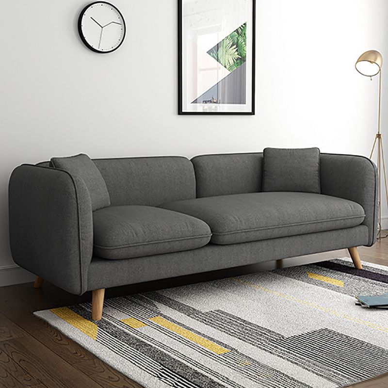 タイトな背中とアパート用のタキシードアームを備えたスカンジナビアのリネンソファ