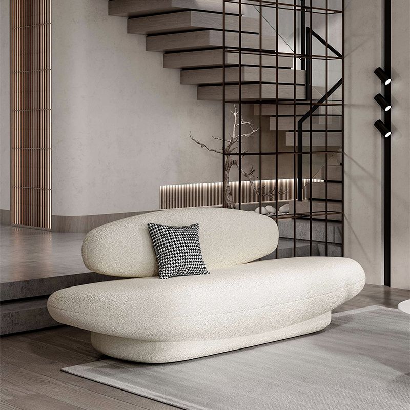 Scandinave Settee tissu coussins blancs de salon sans bras standard