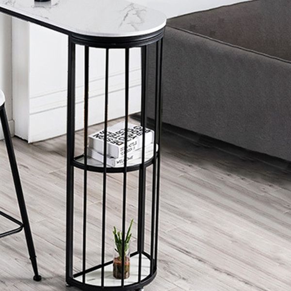 Moderna Smensión Bistro Bistro Bar Mesa Almacenamiento de la mesa de la barra de pedestal de doble pedestal