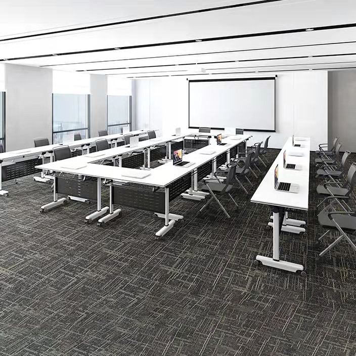 Escritorio plegable blanco escritorio fabricado con escritorio rectangular de madera fabricada con ruedas con ruedas