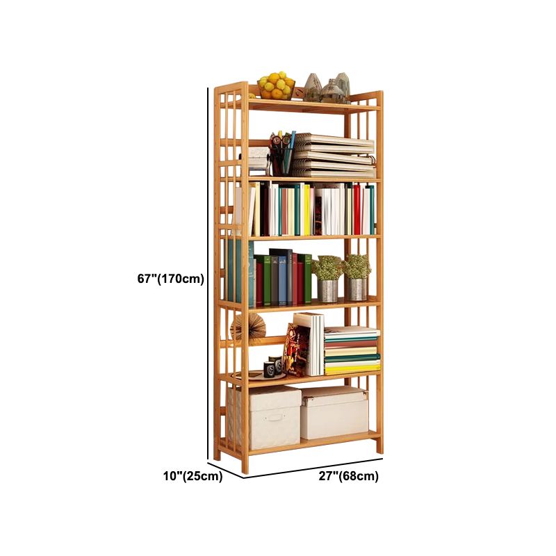 Contemporary Brown Bamboo Shelf Bookcase Open Bookcase for Study Room Clearhalo 'Bookcases' 'furn' 'furn_bookcases' 'Furniture' 'Office Furniture' 1200x1200_db877baa-67c0-4288-8856-bc047030b3a9