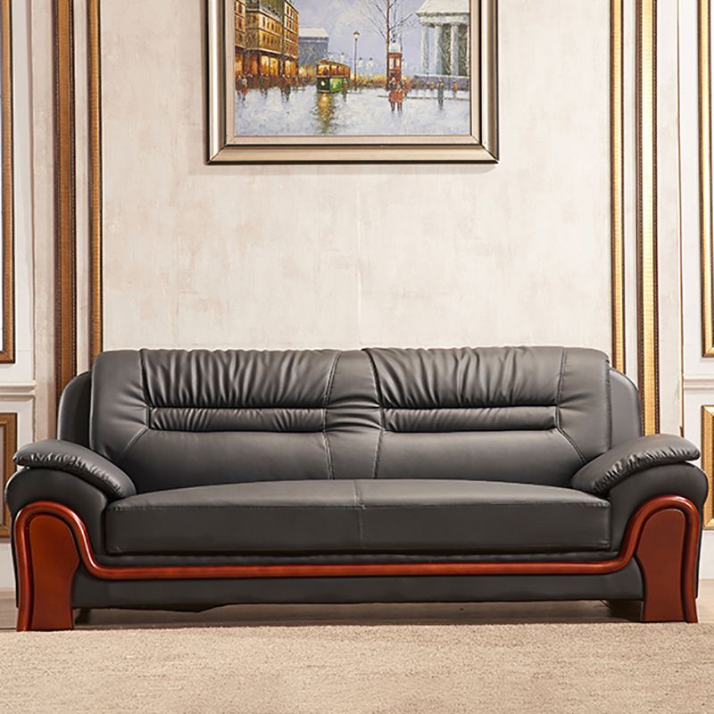 Traditional Sewn Pillow Back Sofa 35.43"High Rolled Arm Sofa, Black Clearhalo 'furn' 'furn_sofas' 'Furniture' 'furniture_sofas' 'kitchen' 'kitchen_sofas' 'Living Room Furniture' 'Sofa' 'sofas' 1200x1200_db87b2aa-9d19-466e-add7-430681f30db5