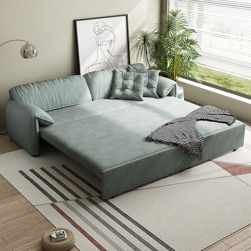 Nordic Upholstered Sleeper Sofa Pillow Top Arm Sofa Bed in Green Clearhalo 'furn' 'furn_futons' 'Furniture' 'Futons & Daybeds' 'Futons' 'Living Room Furniture' 1200x1200_db88dc05-1008-4b11-9f8f-5fb976ac8e61