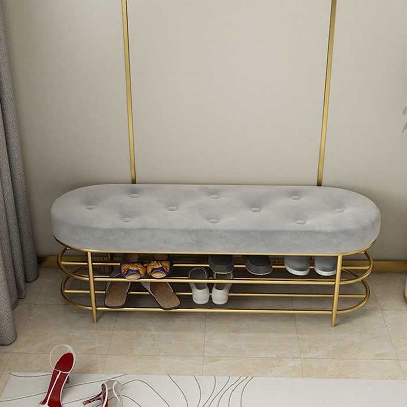 13.65-inch Width Modern Entryway Bench Cushioned Metal Seating Bench Clearhalo 'Benches' 'Chairs & Seating' 'furn' 'furn_benches' 'Furniture' 'Living Room Furniture' 1200x1200_db894a7c-c466-41ea-92bf-876183b369de