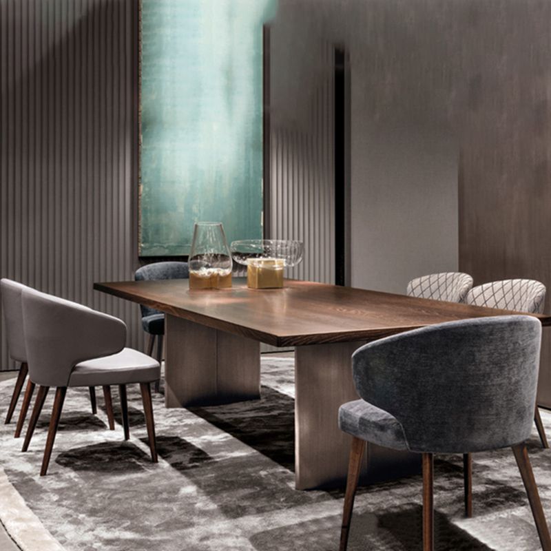 Scandinavian Style Velvet Dining Chairs Solid Back Upholstered Armless Chair (Set of 2) Clearhalo ' kitchen&dining_furn' 'Dining Chairs' 'Dining Tables & Seating' 'dining_chair' 'furn' 'furn_dining_chair' 'Furniture' 'furniture_dining_chair' 'Kitchen & Dining Furniture' 'kitchen' 1200x1200_db8af3bd-ce0d-4307-8450-dbebdf5cee14