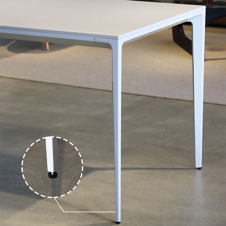 Metal Contemporary Rectangle Dining Table White Sintered Stone Table for Dining Room Clearhalo ' dining_table' 'Dining Tables & Seating' 'Dining Tables' 'Furniture' 'furniture_dining_table' 'Kitchen & Dining Furniture' 'kitchen&dining_furn' 'kitchen' 'kitchen_dining_table' 1200x1200_db8b6fbb-3476-431d-b3d0-46b09d154de7