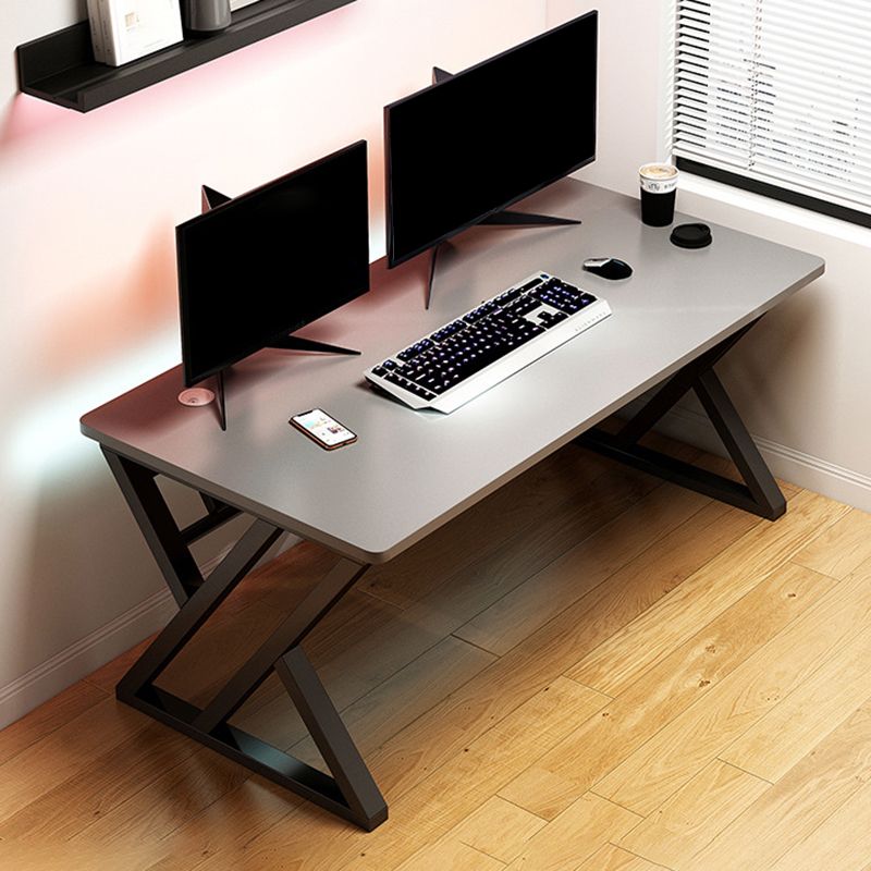 Escritorio de escritura de madera contemporánea escritorio de computadora antiguo con patas de metal