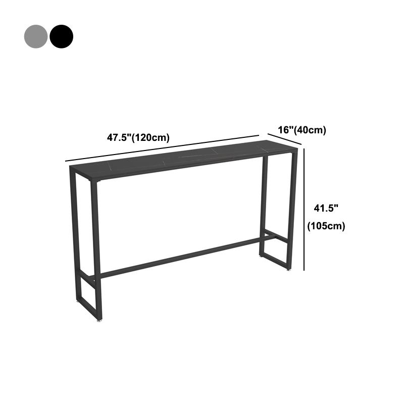 Stone Bar Dining Table Industrial Bar Dining Table with Black Base Clearhalo 'Bar Furniture' 'Bar Tables' 'bar_tables' 'furn' 'furn_bar_tables' 'Furniture' 'furniture_bar_tables' 'Kitchen & Dining Furniture' 1200x1200_db8c5fe2-7955-4e4d-8431-d2e20e191833