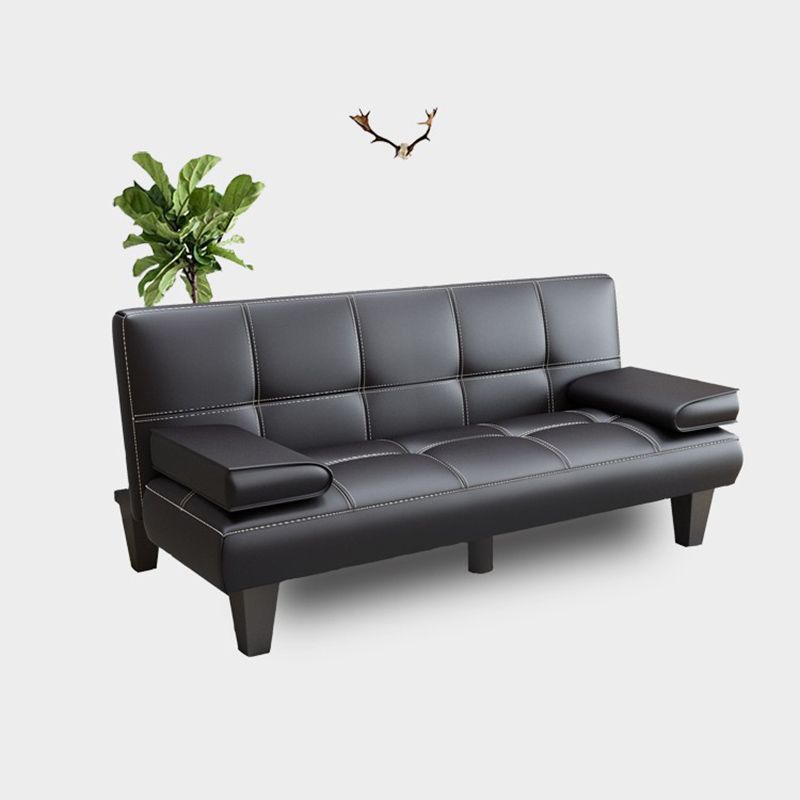 Biscuit Back Faux Leather Pillow Top Arm Modern Sofa with Foldable for Living Room Clearhalo 'furn' 'furn_sofas' 'Furniture' 'furniture_sofas' 'kitchen' 'kitchen_sofas' 'Living Room Furniture' 'Sofa' 'sofas' 1200x1200_db8ccf4f-751d-47d9-afb9-53e01b805676
