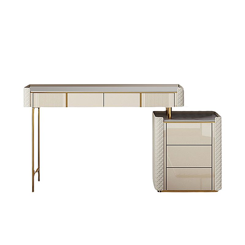 5-Drawer Vanity Makeup Table Set Metal Dressing Table with Padded Stool Clearhalo 'Bedroom Furniture' 'furn' 'furn_makeup_vanities' 'Furniture' 'Makeup Vanities' 'makeup_vanities' 1200x1200_db8cda92-7901-46b0-8de7-4cc45e641d1c