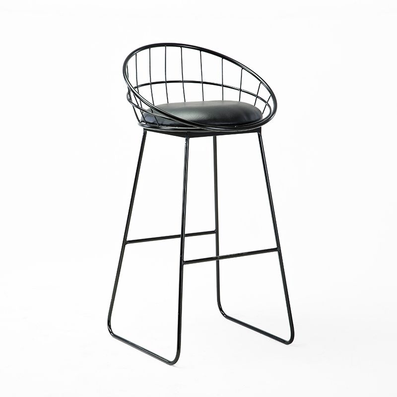 Black Metal Bar Stool Industrial Bar Height Armless Stool with Cushion Clearhalo 'Bar Furniture' 'Bar Stools' 'bar_stools' 'furn' 'furn_bar_stools' 'Furniture' 'Kitchen & Dining Furniture' 1200x1200_db8f1ee2-c223-4236-85da-802df15773d9