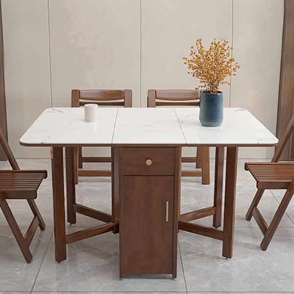 Mesa de comedor de piedra abatible de estilo moderno, 51,2" x 35,4" x 29,5"