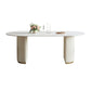 Luxury Double Pedestal Dining Table Oval Stone Top Dining Table for Dining Room Clearhalo 'Dining Tables & Seating' 'Dining Tables' 'dining_table' 'furn' 'furn_dining_table' 'Furniture' 'Kitchen & Dining Furniture' 1200x1200_db903794-c17b-4bb6-a3c3-c2bd8fe19a97