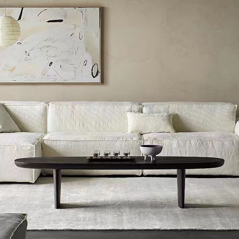 Modern 2 Legs Oval Cocktail Table Wooden Coffee Table in Black Clearhalo 'Coffee & Accent Tables' 'Coffee Tables' 'coffee_tables' 'furn' 'furn_coffee_tables' 'Furniture' 'Living Room Furniture' 1200x1200_db90ead9-e3fe-4e72-b525-f59124474a0f