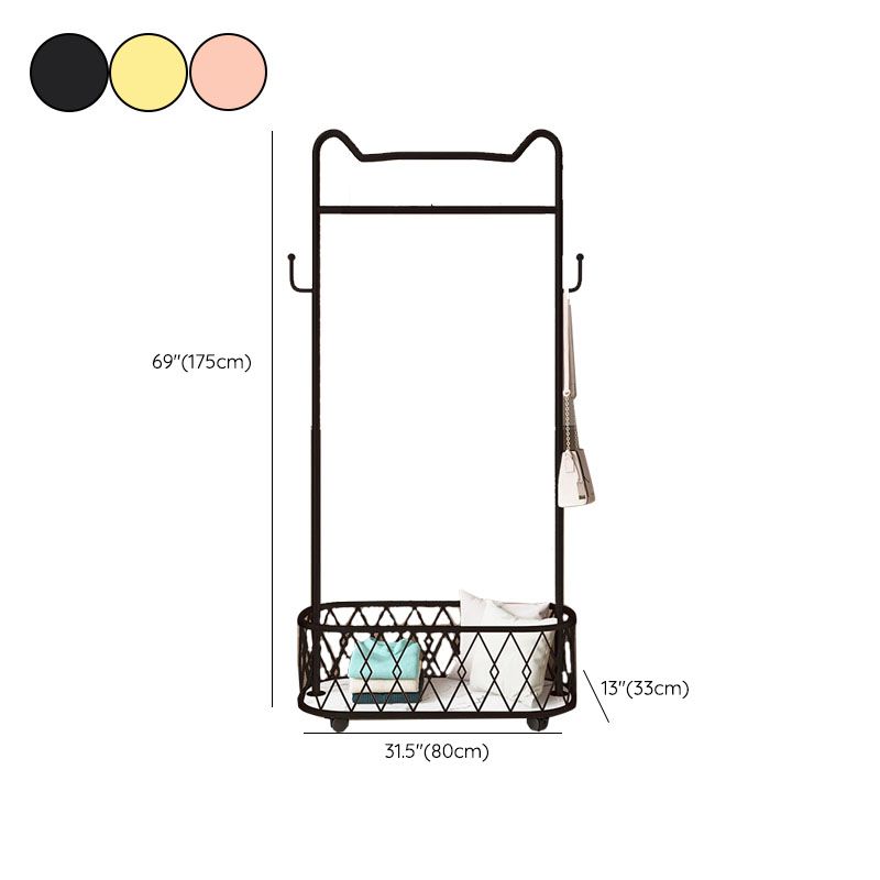 Glam metalen jas hanger vrijstaand scrollwiel ontwerpkast rek voor slaapkamer