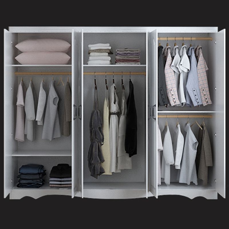 White Engineered Wood Wardrobe Closet Modern Wardrobe Armoire