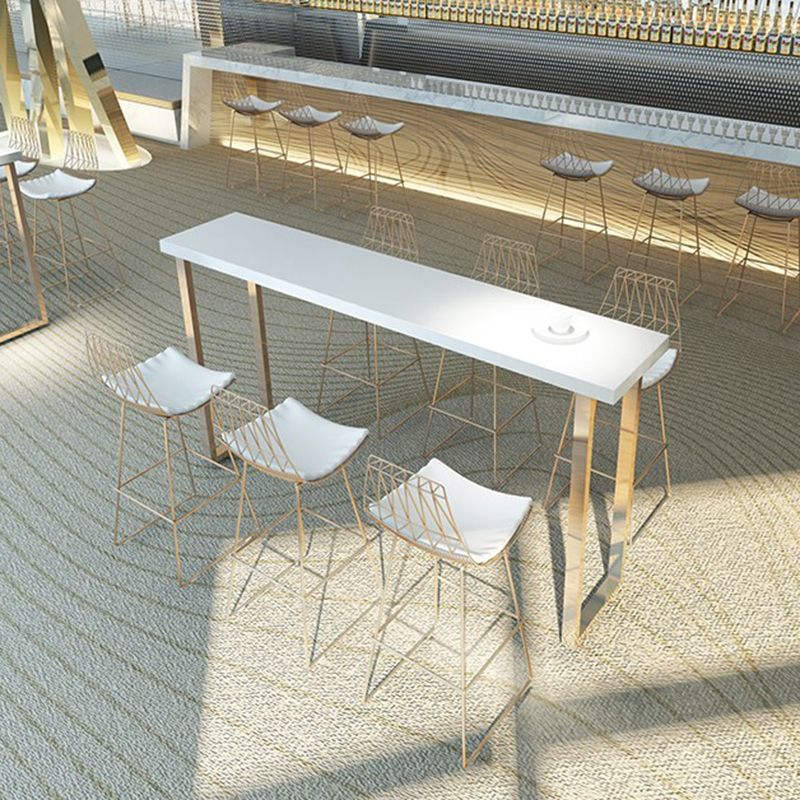 Pine Wood Bar Dining Table Glam Rectangle Bar Table with Double Pedestal for Milk Tea Shop Clearhalo 'Bar Furniture' 'Bar Tables' 'bar_tables' 'furn' 'furn_bar_tables' 'Furniture' 'Kitchen & Dining Furniture' 1200x1200_db93e899-389f-4307-a345-dc9da0988192