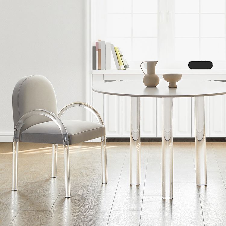 Silla de comedor acrílico transparente de estilo nórdico con tapizado para el hogar