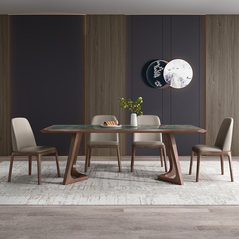 Stone Dining Set with Wooden Frame 1/4/5/7 Pcs Contemporary Dinette Set Clearhalo 'Dining Room Sets' 'Dining Tables & Seating' 'dining_room_set' 'furn' 'furn_dining_room_set' 'Furniture' 'Kitchen & Dining Furniture' 1200x1200_db95c715-23dd-4f8c-a4b4-87f6120e9566