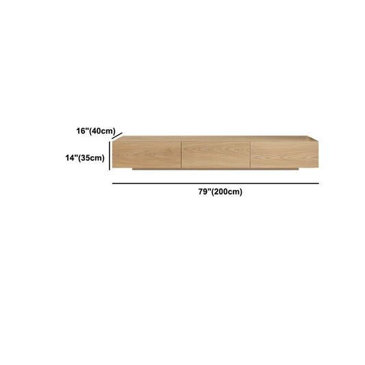 Console di media naturali per media tv per le legno contemporanei con cassetti