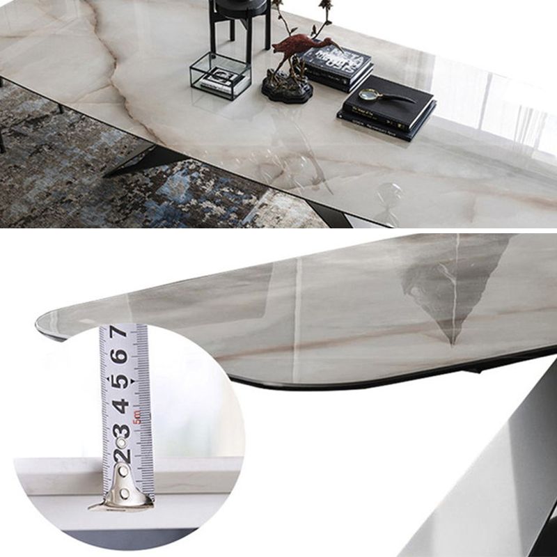 Metal Traditional Luxury Rectangular Table Sintered Stone Table for Dining Room and Kitchen Clearhalo ' dining_table' 'Dining Tables & Seating' 'Dining Tables' 'furn' 'furn_dining_table' 'Furniture' 'furniture_dining_table' 'Kitchen & Dining Furniture' 'kitchen&dining_furn' 'kitchen' 'kitchen_dining_table' 1200x1200_db96c656-9023-4a0b-a623-8ff064159b45