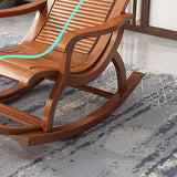 Chaise à bascule traditionnelle en caoutchouc en bois massif couleur trapézoïdale arrière à bascule intérieur arrière