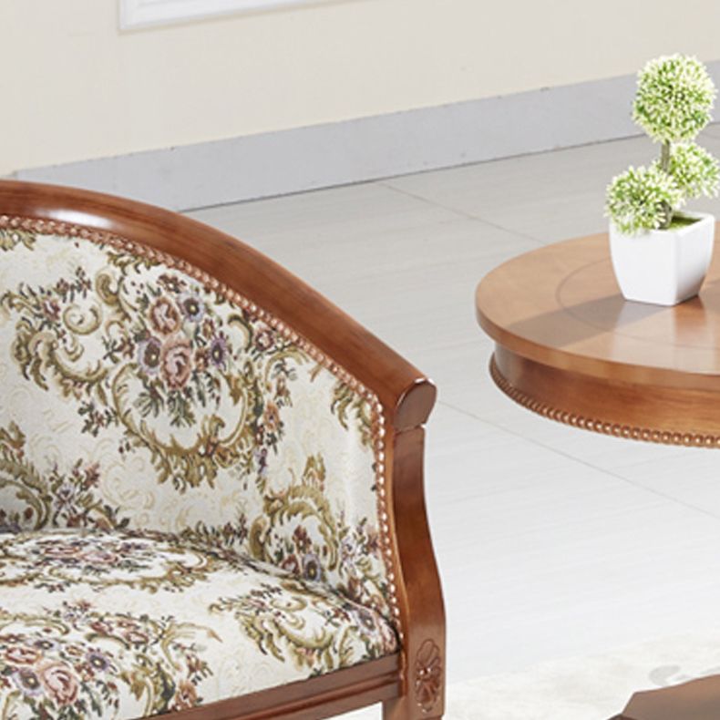 Sillas de brazo de tela silla de comedor de cocina tradicional con patas de madera