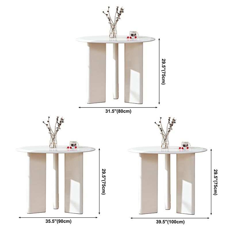 Minimalist White Kitchen Dining Table Solid Wood Round Shape Dining Table with 3 Legs Base Clearhalo ' dining_table' 'Dining Tables & Seating' 'Dining Tables' 'furn' 'furn_dining_table' 'Furniture' 'furniture_dining_table' 'Kitchen & Dining Furniture' 'kitchen&dining_furn' 'kitchen' 'kitchen_dining_table' 1200x1200_db994a97-7445-473b-a094-5f46f7fc4750