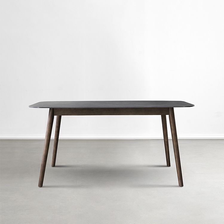 Stone Top Dining Table Mid-Century Modern Dining Table with 4 Brown Legs Clearhalo 'Dining Tables & Seating' 'Dining Tables' 'dining_table' 'Furniture' 'furniture_dining_table' 'Kitchen & Dining Furniture' 'kitchen' 'kitchen_dining_table' 1200x1200_db997cb0-e9dc-41a9-a859-29d471d15eee