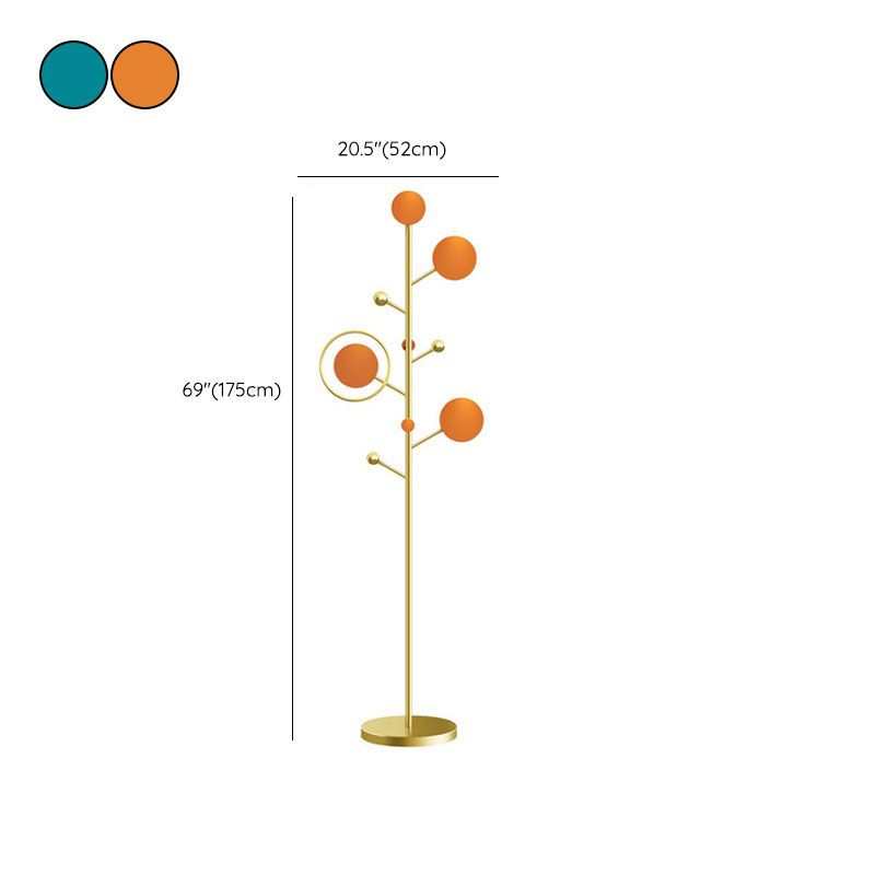 Kit d'entrée en or Stand de salle en métal contemporain pour hall, 68,9 pouces de hauteur