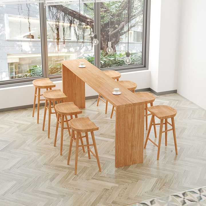 Brown Industrial Style Bar Table Solid Wood Coffe Shop Casual Bar Table Clearhalo 'Bar Furniture' 'Bar Tables' 'bar_tables' 'furn' 'furn_bar_tables' 'Furniture' 'furniture_bar_tables' 'Kitchen & Dining Furniture' 1200x1200_db9b180d-362c-438c-99d1-26a75f9f9d5d
