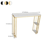 Modern Sintered Stone Bar Table Dining Table with Storage Shelves for Kitchen Living Room