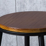 Tabourets à manger en bois massif contemporain tabourets de bar sans bras avec base en métal