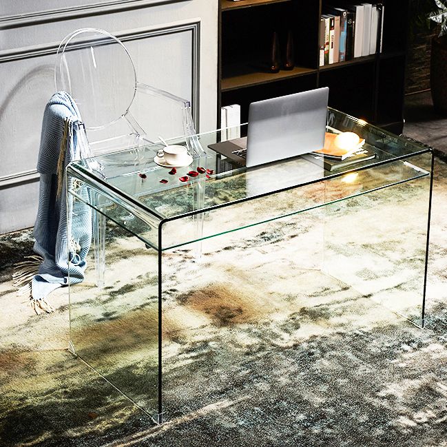 Glasobertisch rechteckig Büroschreibtisch modern 29,53 "großer Schreibtisch