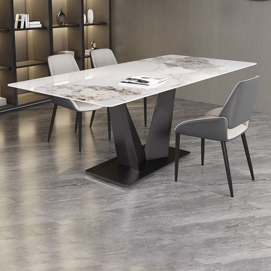 Ensemble de table en pierre fritté du rectangle moderne 1/4/5/7 pièces