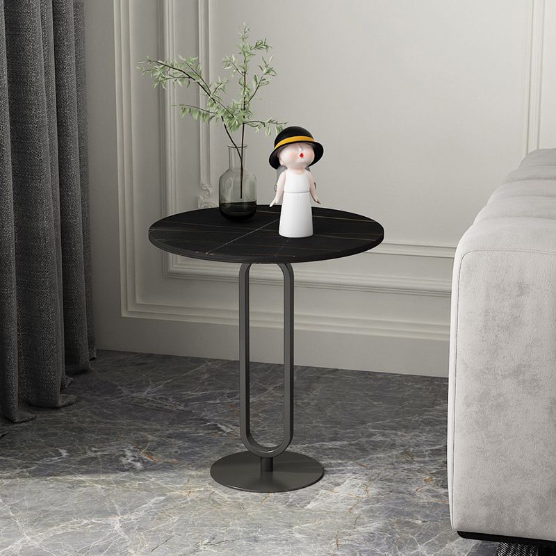Round Sintered Stone Top End Table 21.6"Tall Pedestal Side Table Clearhalo 'Coffee & Accent Tables' 'Coffee Tables' 'coffee_tables' 'End & Side Tables' 'end_side_tables' 'furn' 'furn_end_side_tables' 'Furniture' 'furniture_coffee_tables' 'Living Room Furniture' 1200x1200_dba1ceb2-6e44-4653-83ca-1f061d549bc0