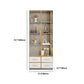 Glam Vertical Standard Bookshelf Manufactured Wood Bookcase with Glass Door
