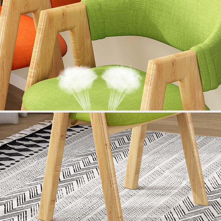 Scandinavian Upholstered Home Arm Chair Open Back Matte Finish Dining Chair (Set of 4) Clearhalo ' kitchen&dining_furn' 'Dining Chairs' 'Dining Tables & Seating' 'dining_chair' 'furn' 'furn_dining_chair' 'Furniture' 'furniture_dining_chair' 'Kitchen & Dining Furniture' 'kitchen' 1200x1200_dba5138f-ef38-4e76-b4c2-750dae07445f